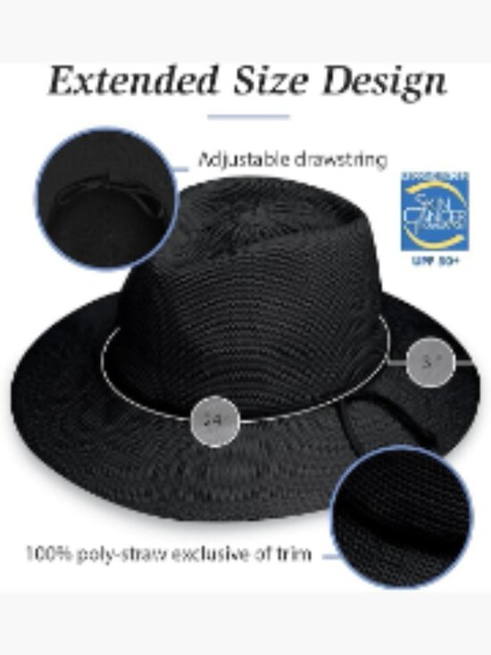 UPF 50+ Wide Brim Fedora with Adjustable Fit - Packable Sun Hat main image 7